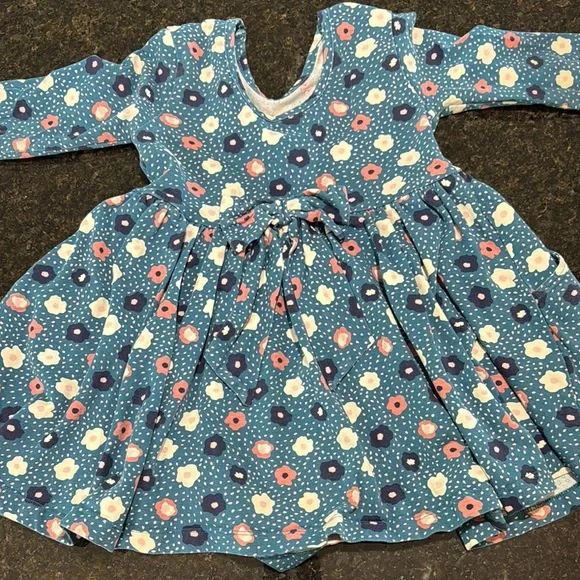 RuffleButts Floral Long Sleeve Dress 4T - Picture 6 of 7